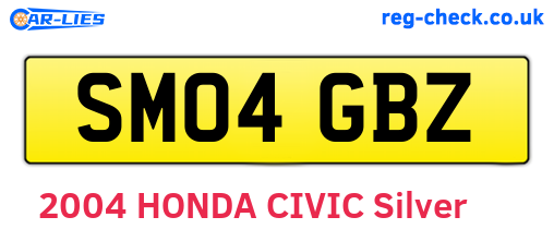 SM04GBZ are the vehicle registration plates.