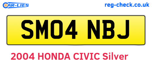 SM04NBJ are the vehicle registration plates.
