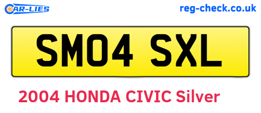 SM04SXL are the vehicle registration plates.