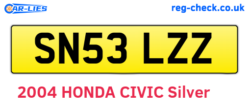 SN53LZZ are the vehicle registration plates.