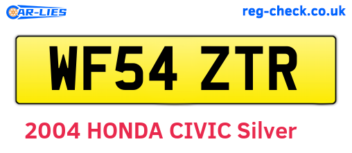 WF54ZTR are the vehicle registration plates.