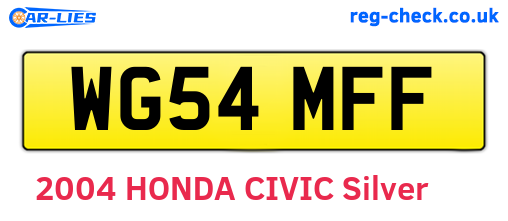WG54MFF are the vehicle registration plates.