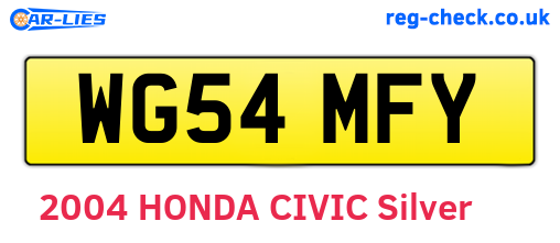 WG54MFY are the vehicle registration plates.