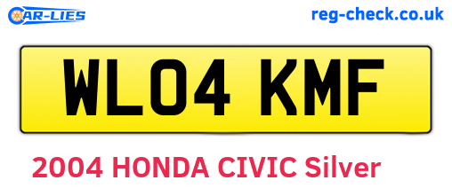 WL04KMF are the vehicle registration plates.