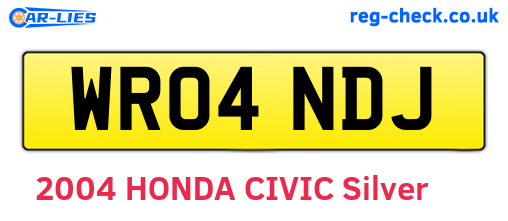 WR04NDJ are the vehicle registration plates.