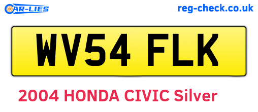 WV54FLK are the vehicle registration plates.