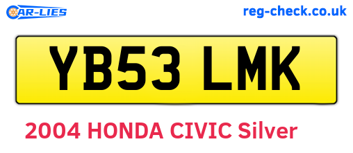 YB53LMK are the vehicle registration plates.