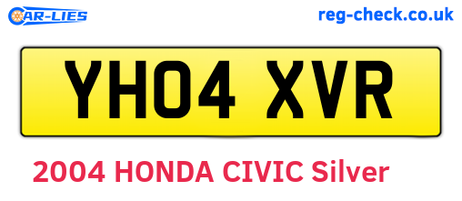 YH04XVR are the vehicle registration plates.