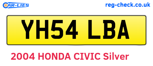 YH54LBA are the vehicle registration plates.