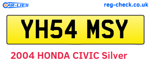 YH54MSY are the vehicle registration plates.