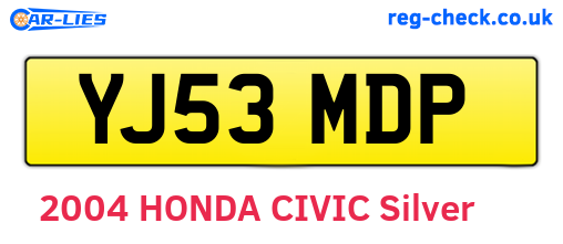 YJ53MDP are the vehicle registration plates.