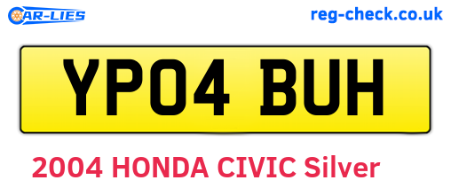 YP04BUH are the vehicle registration plates.