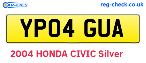 YP04GUA are the vehicle registration plates.