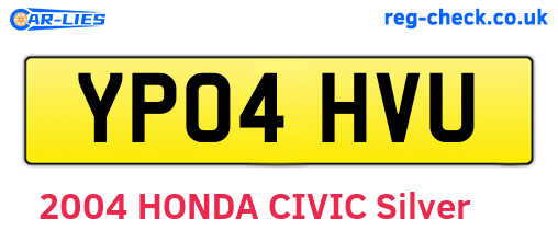 YP04HVU are the vehicle registration plates.