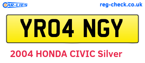 YR04NGY are the vehicle registration plates.
