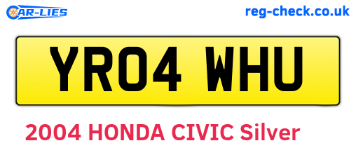YR04WHU are the vehicle registration plates.