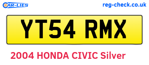 YT54RMX are the vehicle registration plates.