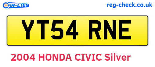YT54RNE are the vehicle registration plates.