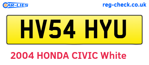 HV54HYU are the vehicle registration plates.