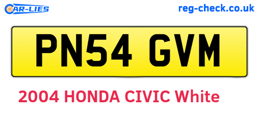 PN54GVM are the vehicle registration plates.