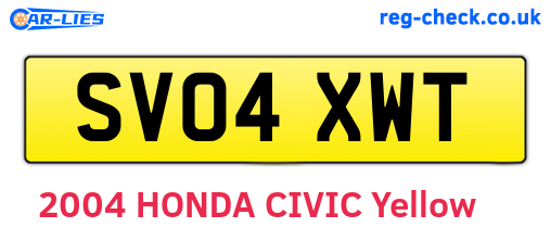 SV04XWT are the vehicle registration plates.