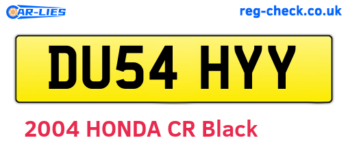 DU54HYY are the vehicle registration plates.