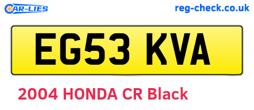 EG53KVA are the vehicle registration plates.