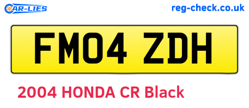 FM04ZDH are the vehicle registration plates.