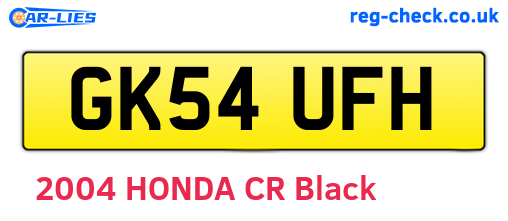 GK54UFH are the vehicle registration plates.