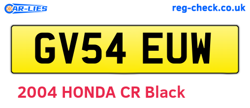 GV54EUW are the vehicle registration plates.