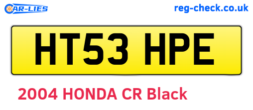 HT53HPE are the vehicle registration plates.