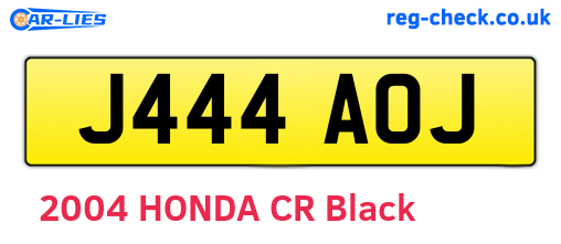 J444AOJ are the vehicle registration plates.