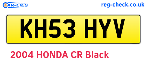 KH53HYV are the vehicle registration plates.
