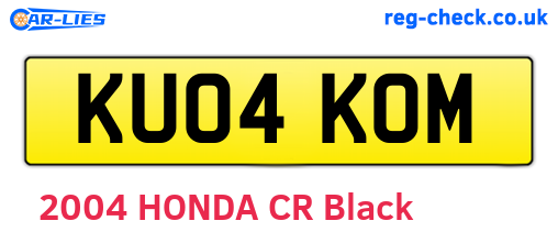 KU04KOM are the vehicle registration plates.