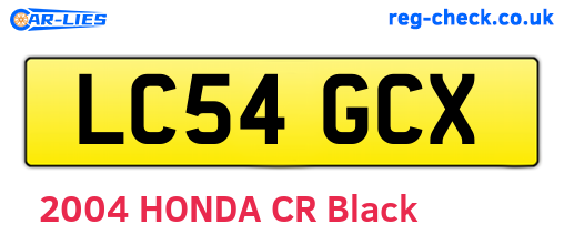 LC54GCX are the vehicle registration plates.