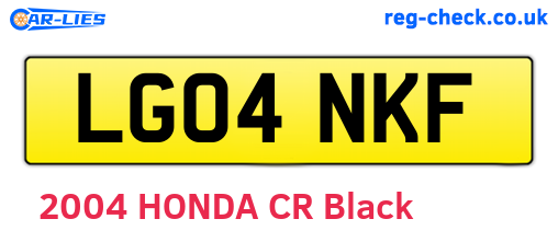 LG04NKF are the vehicle registration plates.