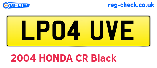 LP04UVE are the vehicle registration plates.
