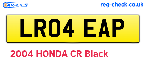 LR04EAP are the vehicle registration plates.