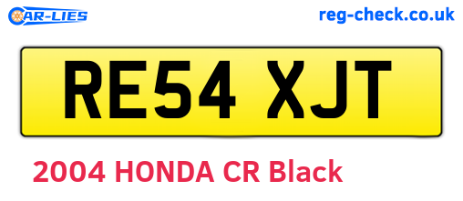 RE54XJT are the vehicle registration plates.