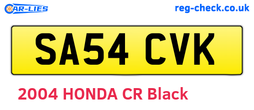 SA54CVK are the vehicle registration plates.
