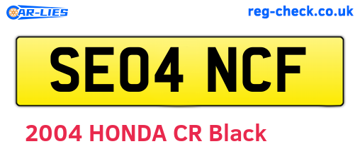 SE04NCF are the vehicle registration plates.