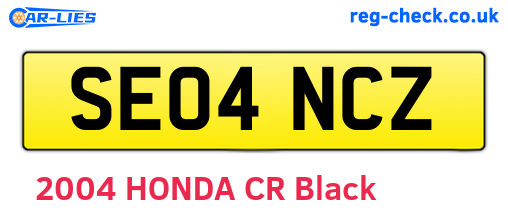 SE04NCZ are the vehicle registration plates.