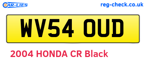 WV54OUD are the vehicle registration plates.
