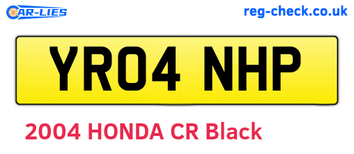 YR04NHP are the vehicle registration plates.