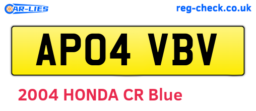 AP04VBV are the vehicle registration plates.