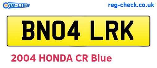 BN04LRK are the vehicle registration plates.