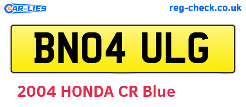 BN04ULG are the vehicle registration plates.