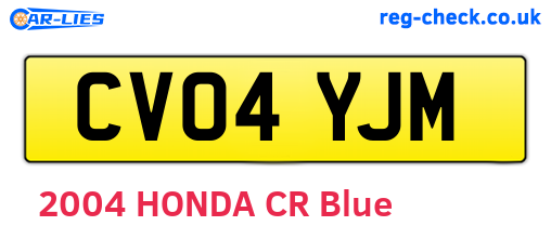 CV04YJM are the vehicle registration plates.