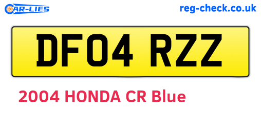 DF04RZZ are the vehicle registration plates.