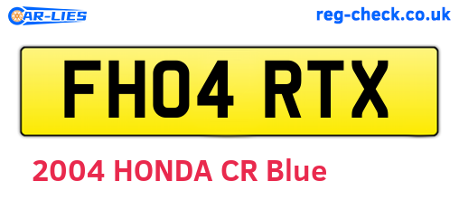 FH04RTX are the vehicle registration plates.